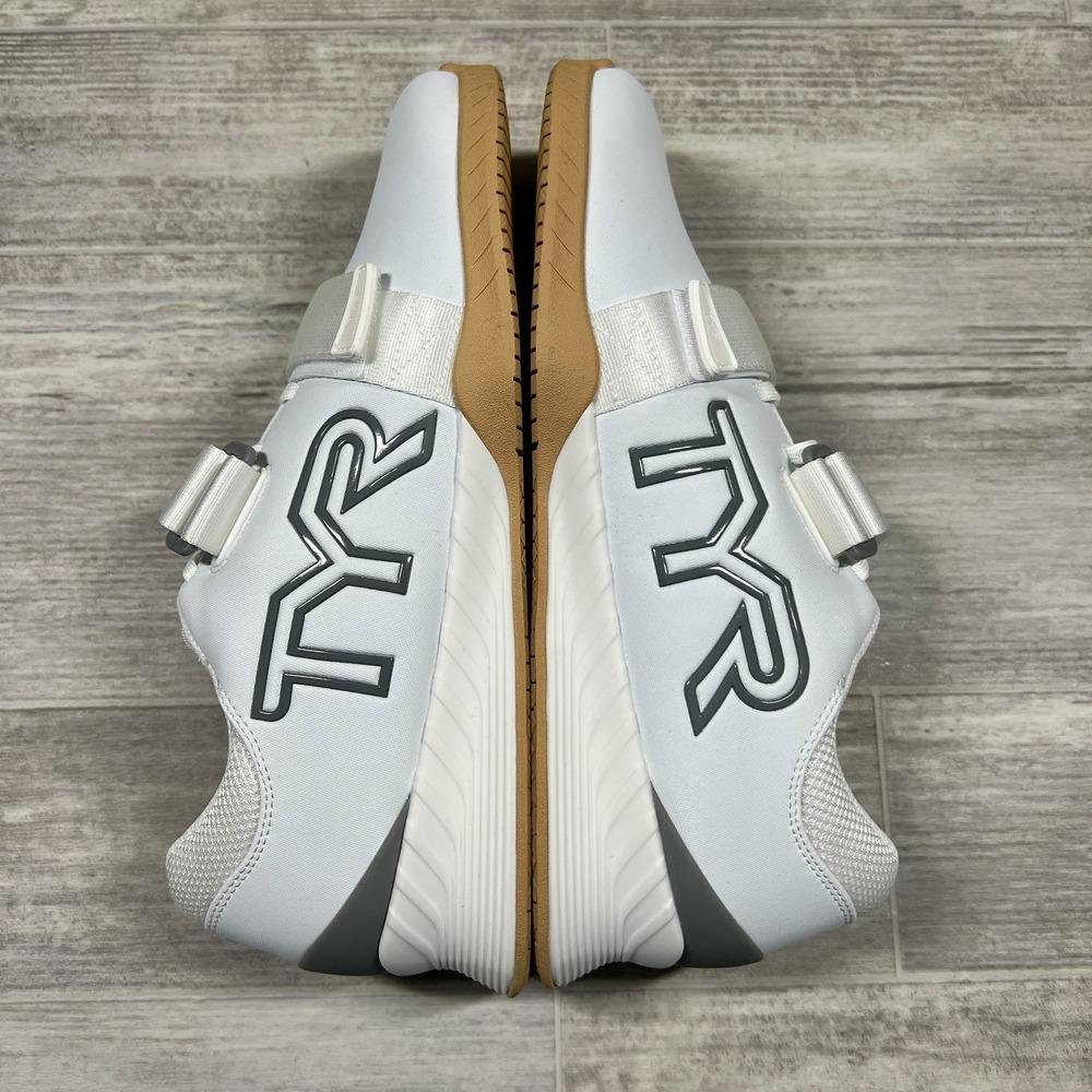 TYR L-1 Lifter Men's 11 Weight Training Powerlifting Gym Shoes White Silver NWOB - Picture 5 of 9